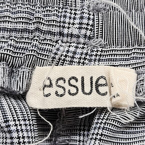 Essue Pants Womens M Black White Plaid Pull On Tapered Ankle Drawstring Preppy - Picture 4 of 12